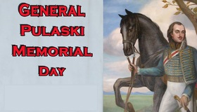 Casimir Pulaski day. Greeting card for friends. General Pulaski Memorial Day. Free Download 2022 greeting card