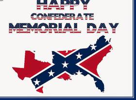 Confederate memorial day... Greeting card... Greeting card with staff... On white backgrounds an interesting inscription... Free Download 2024 greeting card