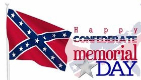 Confederate memorial day... New card... A postcard with a flag... a staff... a star... and an unusual inscription! Free Download 2024 greeting card
