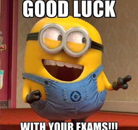 Exams is coming, so good luck! Minion ecard! Exams is coming, so good luck, dear friend, I believe in you! Free Download 2024 greeting card