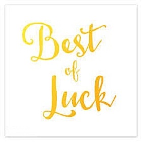 Gold wishes on the white background. Gold ecard! Best of luck to you, my dear friend. Free Download 2022 greeting card