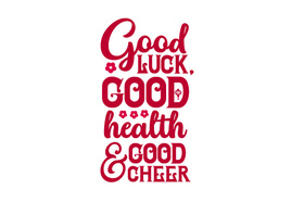 Good luck and many other wishes! New ecard! Good luck, good health, good cheer! Free Download 2025 greeting card