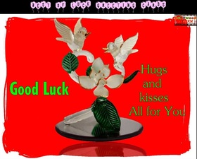Good luck, friend! Red ecard! Good luck, hugs and kisses all for you! Free Download 2024 greeting card