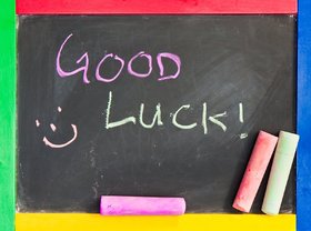 Good luck to my friend! School ecard! Good luck title on the board! Free Download 2023 greeting card