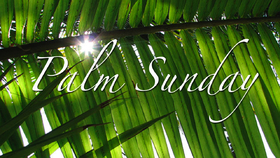 Happy palm sunday 2019... card for her... An interesting background... With sheets... And an inscription... Free Download 2024 greeting card