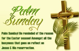 Happy palm sunday 2019... Ecard for her... Happy palm sunday 2019... Beautiful card with a large cross of a long text... Free Download 2024 greeting card