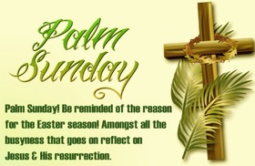 Happy palm sunday 2019... Ecard for her... Happy palm sunday 2019... Beautiful card with a large cross of a long text... Free Download 2025 greeting card