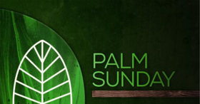 Happy palm sunday 2019. Greeting card for father. greeting card... Unusual leaf... Wooden... Green background... Free Download 2024 greeting card