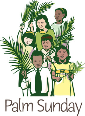 Happy palm sunday 2019... Postcard for dad... A lot of people.. Crowd.. Palm branches... Happy... Free Download 2025 greeting card