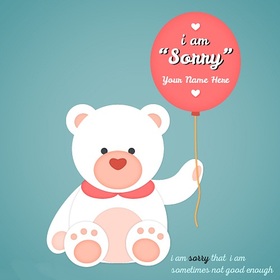 I am really sorry to you! New ecard! White Bear. I'm sorry that I am sometimes not good enough! Free Download 2025 greeting card