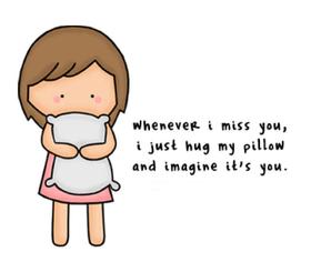 I just hug my pillow when I miss you! Nice ecard! Whenever i miss you, i just hug my pillow and imagine it's you... Free Download 2024 greeting card