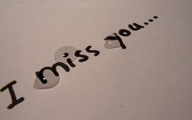 I miss you... Dear... Nice ecard! Droplet ... beautiful letters... Gentle background... Free Download 2024 greeting card