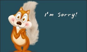 I'm sorry... New ecard! Happy little squirrel... Squirrel wants to apology to you. Free Download 2025 greeting card