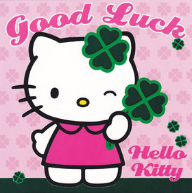 Kitty want to say you good luck! Girl ecard! Good luck to you from Hello kitty! Free Download 2023 greeting card