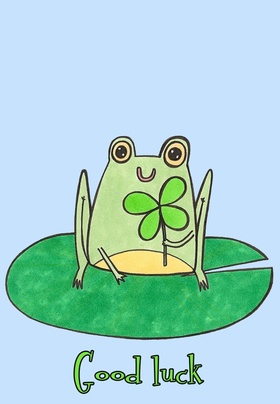 Lucky frog. New ecard! Good luck for you from this cute frog! Free Download 2024 greeting card