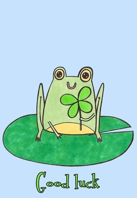 Lucky frog. New ecard! Good luck for you from this cute frog! Free Download 2025 greeting card