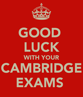 Red good luck card! Good Luck With Your Exams. Good Luck With Your Cambridge Exams! Free Download 2025 greeting card