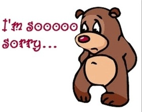 Sad bear! I'm sorry! New ecard for boy & girl! I'm sooooo sorry... Free Download 2025 greeting card