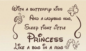 With a buttrfly kiss... Nice ecard! With a buttrfly kiss and a ladybag hug, sleep tight little Princess Like a bug in a rug... Free Download 2024 greeting card
