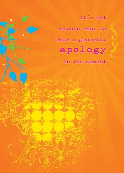 Apology! New ecard for her! Orange background! It's not always easy to make a graceful apology at the moment! Free Download 2025 greeting card