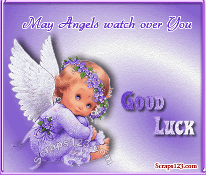 Good luck gif picture! May angels watch over you, good luck! Free Download 2024 greeting card